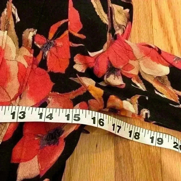 Free people Floral Regan boarder Mini Tunic Dress with Pockets sz 0 - Picture 7 of 10